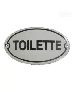 ELKE tablica Toilette črno bela Š13 cm