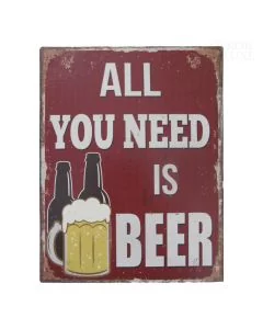 Dekor-deluxe-retro-vintage-kovinska-tablica-all-you-need-is-beer-darilo